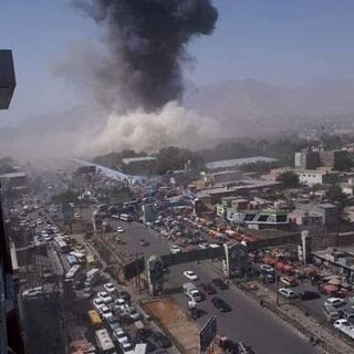 Bilde av en eksplosjon i nærheten av der Shokuria bodde i Kabul.