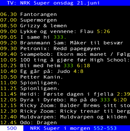NRK Tekst-TV - 550